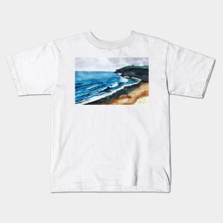 Cliffs by the beach, sea view Kids T-Shirt